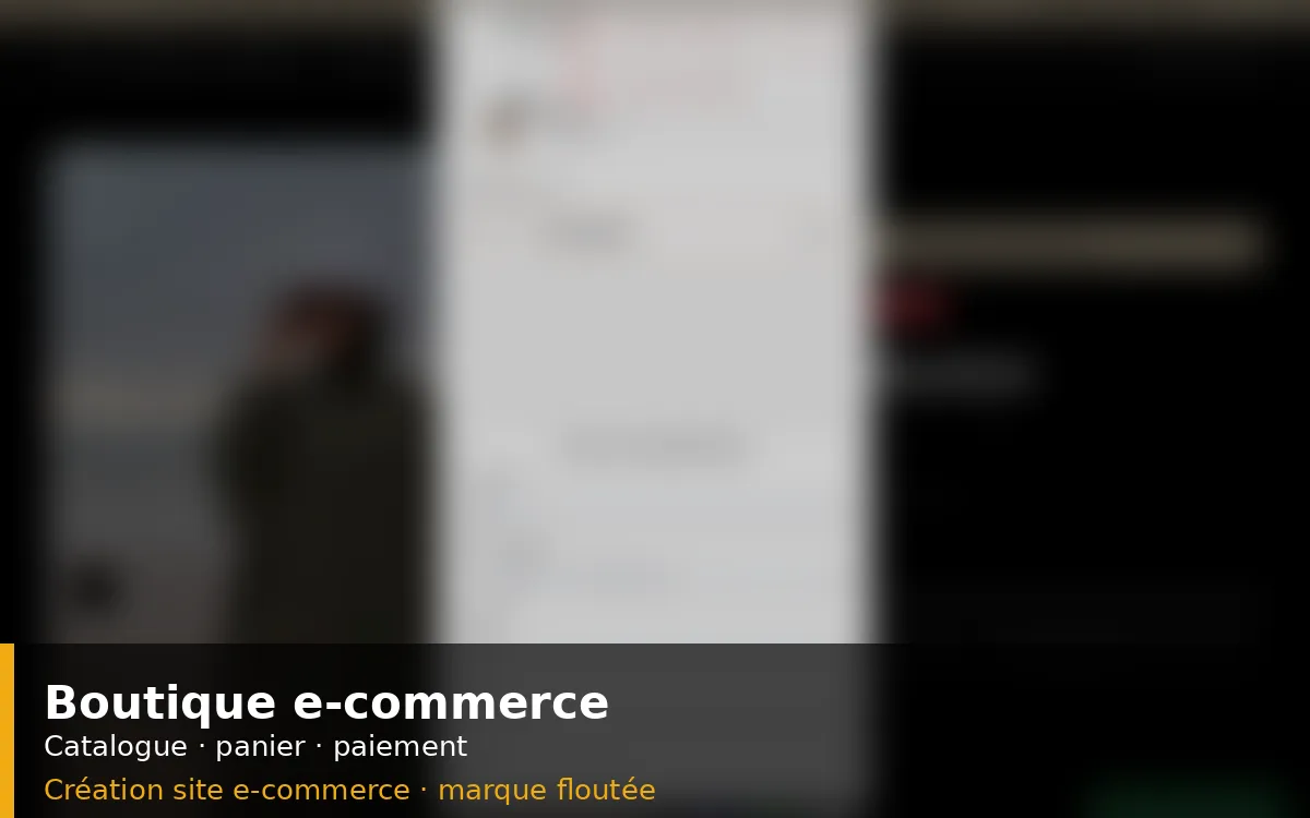 Rendu flouté d'une boutique e-commerce